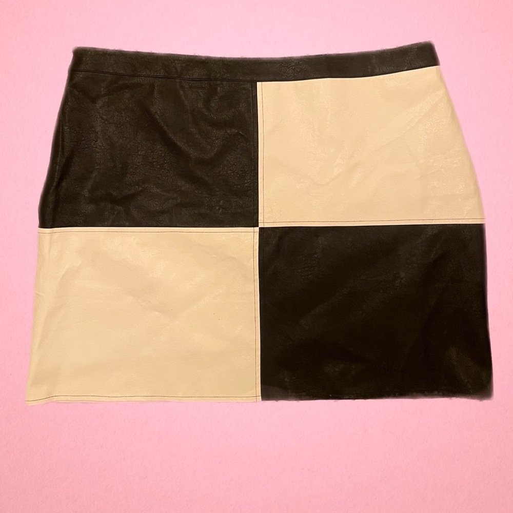 Nasty Gal Black and White Block Mini Skirt